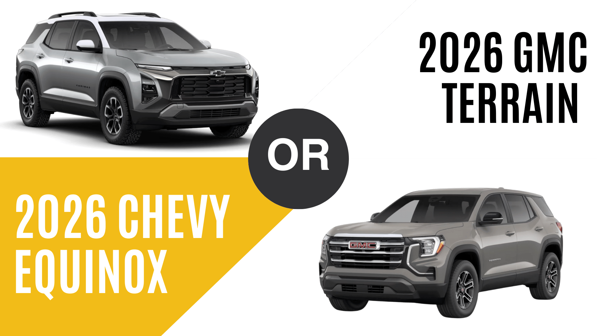 2026 Chevy Equinox vs 2026 GMC Terrain at Crain Chevy of Little Rock in Little Rock AR