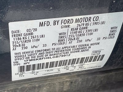 2020 Ford Explorer Limited - TWIN PANEL MOONROOF / VENTILATED SEATS
