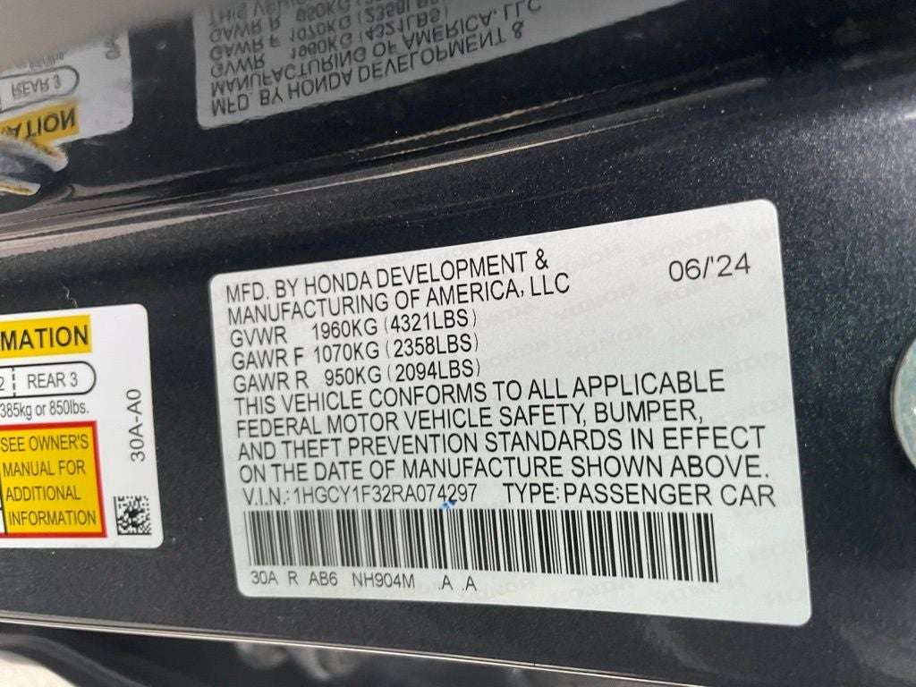 2024 Honda Accord EX - MOONROOF / APPLE CARPLAY