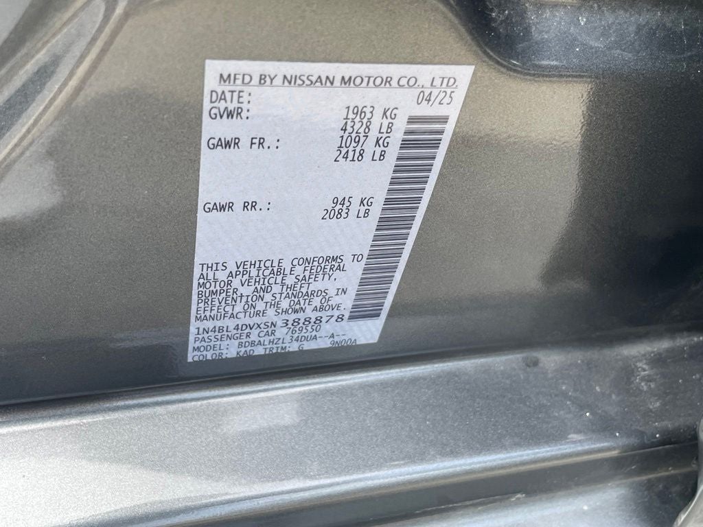 2025 Nissan Altima 2.5 SV - 39 MPG / REMOTE START