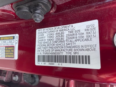 2022 Honda CR-V EX - POWER MOONROOF / 1-OWNER