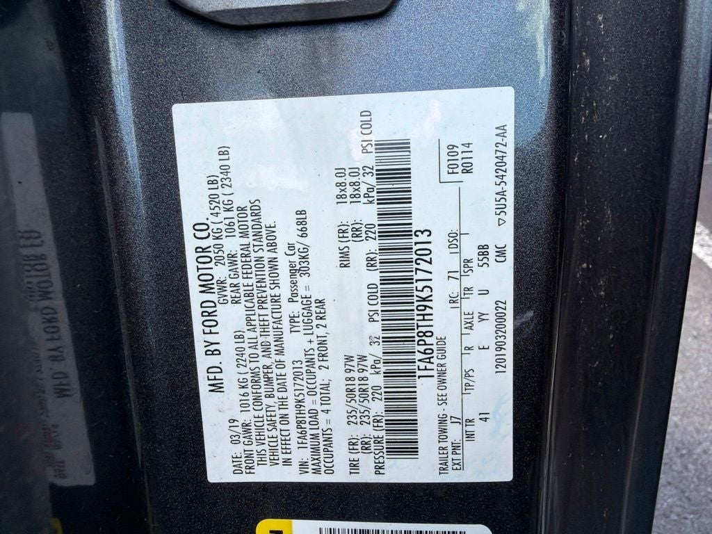 2019 Ford Mustang EcoBoost Premium Leather, Automatic