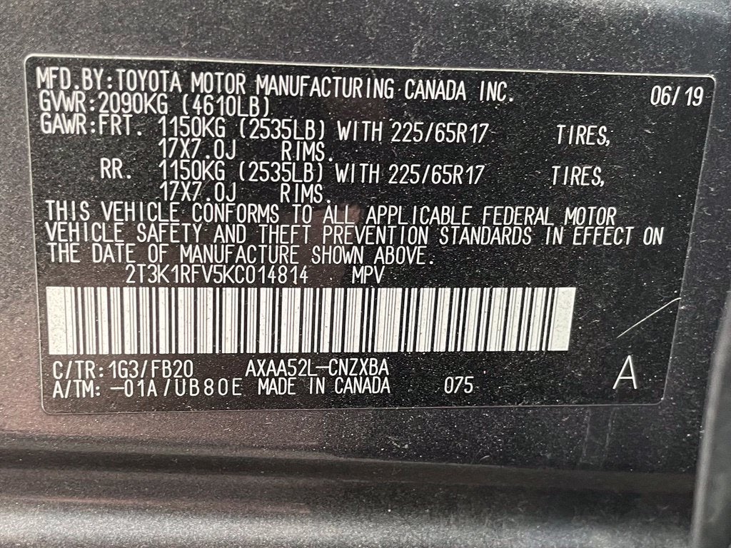 2019 Toyota RAV4 LE Clean CarFax, Blind Spot Warning
