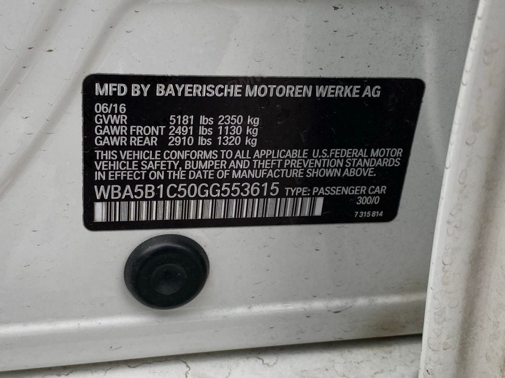 2016 BMW 5 Series 535i