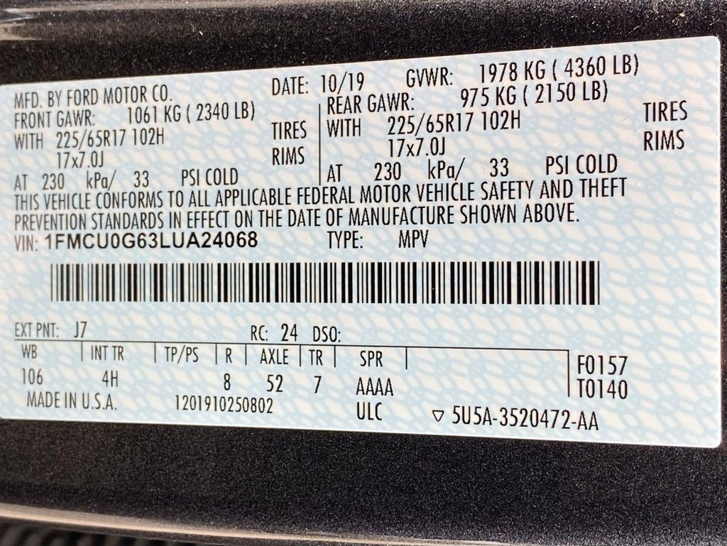 2020 Ford Escape SE