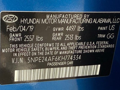 2019 Hyundai Sonata SE