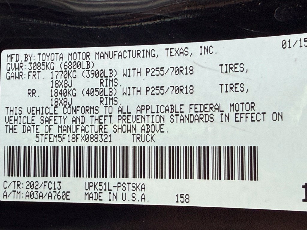 2015 Toyota Tundra SR5 4.6L V8