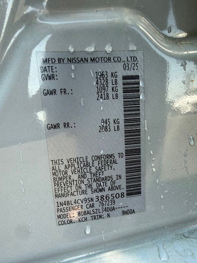 2025 Nissan Altima 2.5 SR