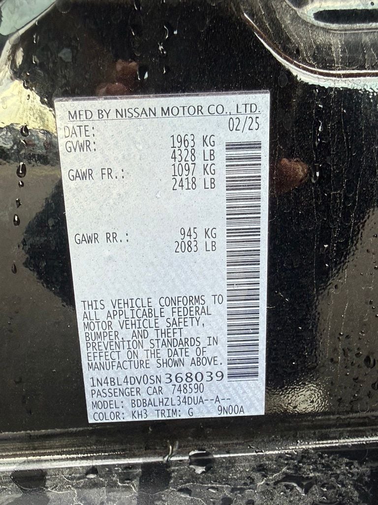 2025 Nissan Altima 2.5 SV