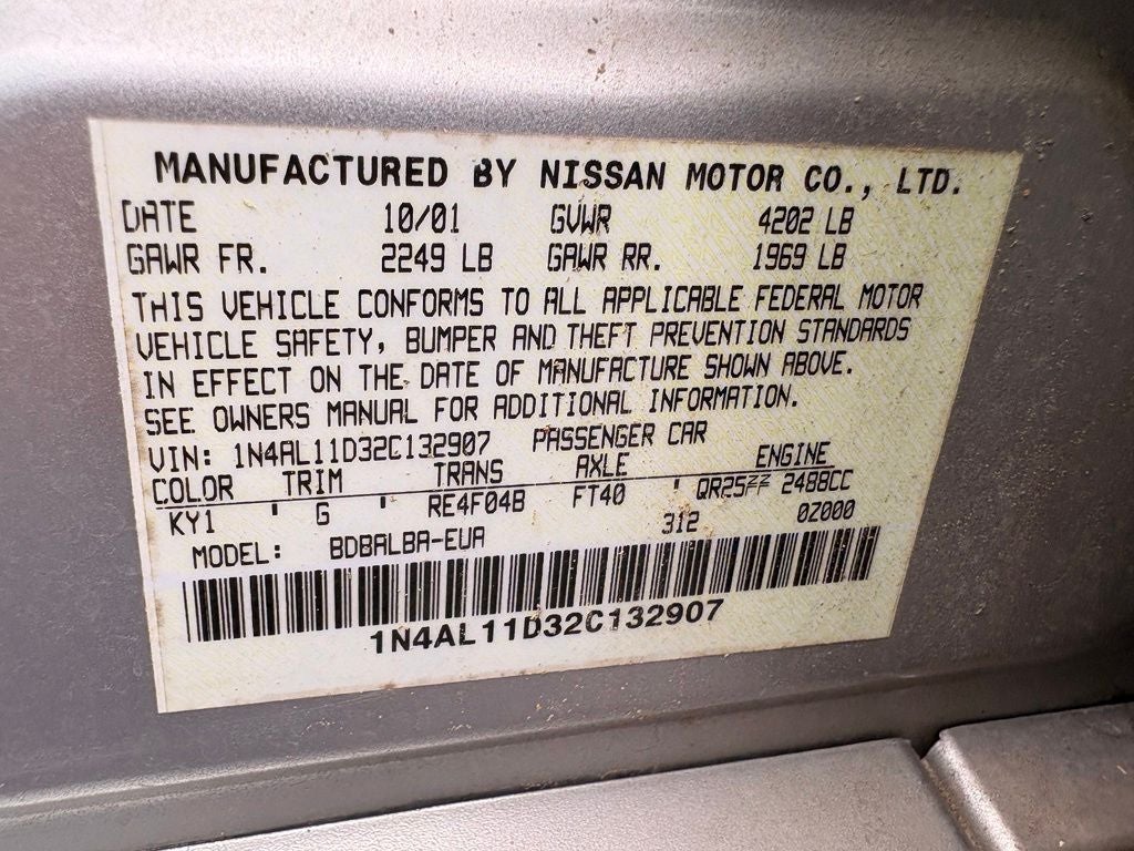 2002 Nissan Altima 2.5 S