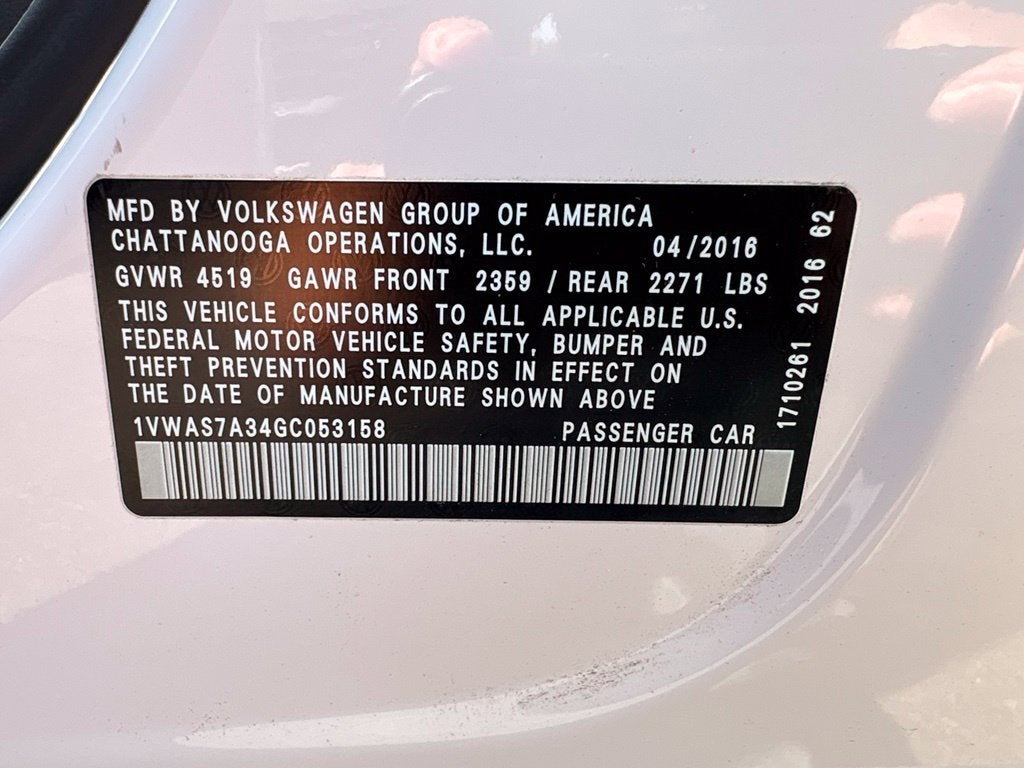 2016 Volkswagen Passat 1.8T S