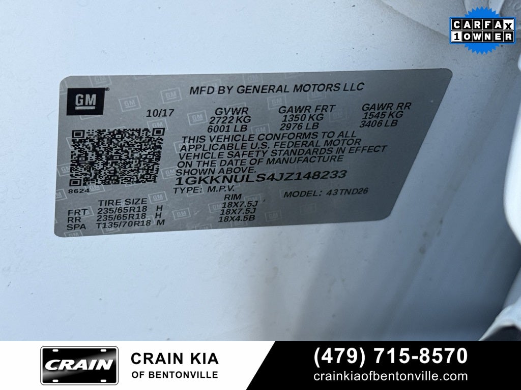 2018 GMC Acadia SLT-1 - AWD / CLEAN CARFAX / ONE OWNER