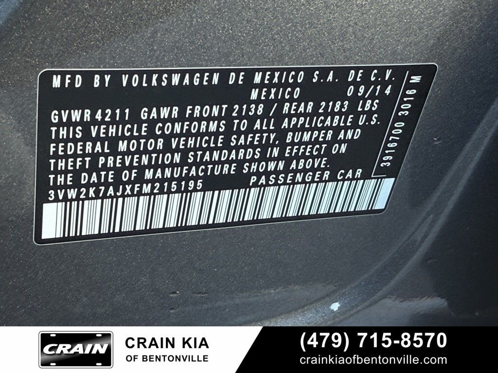 2015 Volkswagen Jetta 2.0L S - CLEAN CARFAX