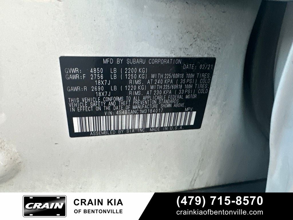 2021 Subaru Outback Limited - AWD / SUNROOF / CLEAN CARFAX
