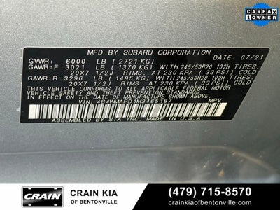 2021 Subaru Ascent Limited - AWD / PANORAMIC SUNROOF / ONE OWNER