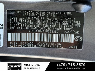 2018 Toyota Camry SE - LEATHER