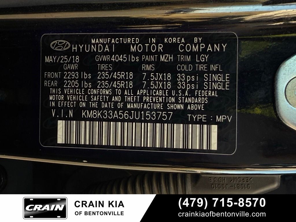 2018 Hyundai Kona Limited - SUNROOF / LEATHER
