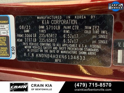 2022 Kia Carnival LXS - 8 SEATS / CLEAN CARFAX / ONE OWNER