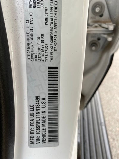 2022 RAM 1500 Rebel 4X4 / REMOTE START / HEATED SEATS