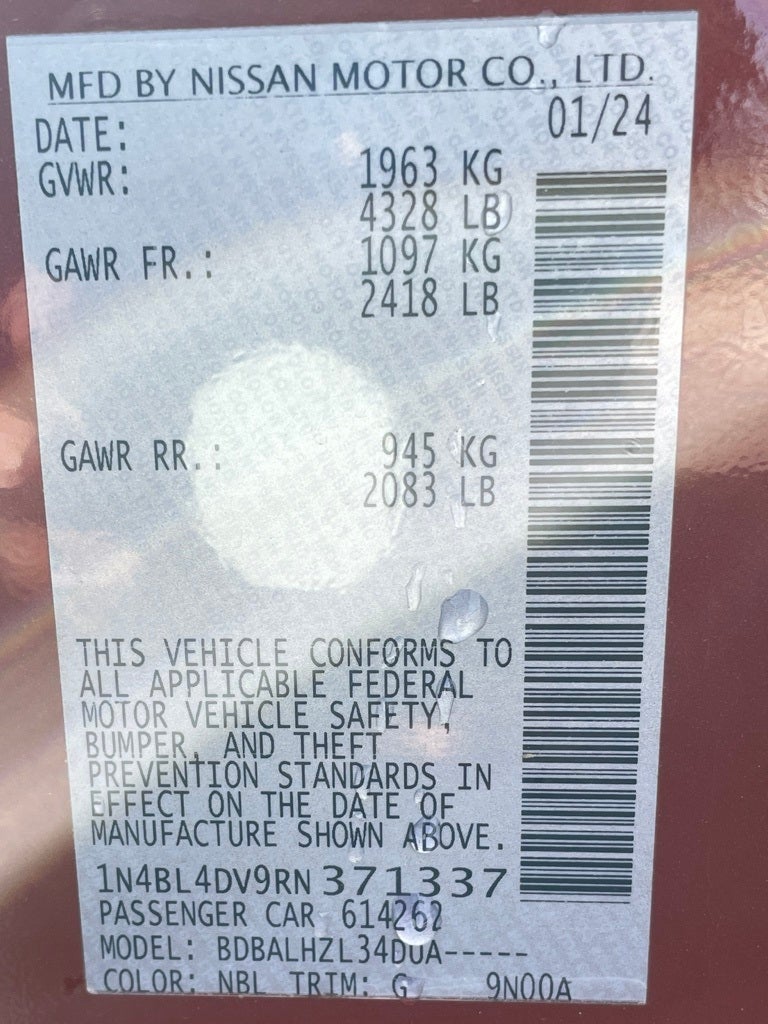 2024 Nissan Altima 2.5 SV