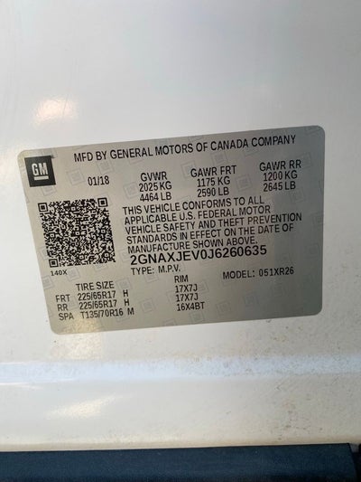 2018 Chevrolet Equinox LT LOW PAYMENT / BACK UP CAM / BLUETOOTH