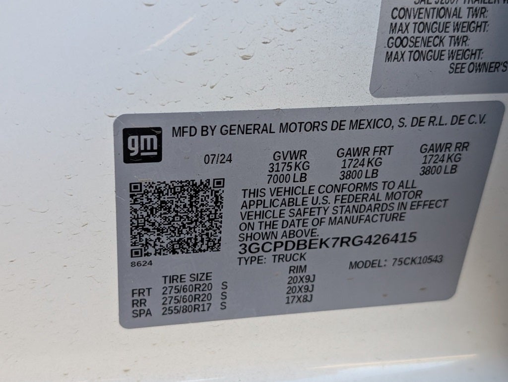 2024 Chevrolet Silverado 1500 Custom 4X4 / ONE OWNER