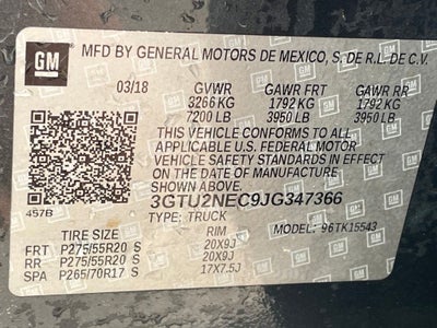 2018 GMC Sierra 1500 SLT 4X4 / CLEAN CARFAX