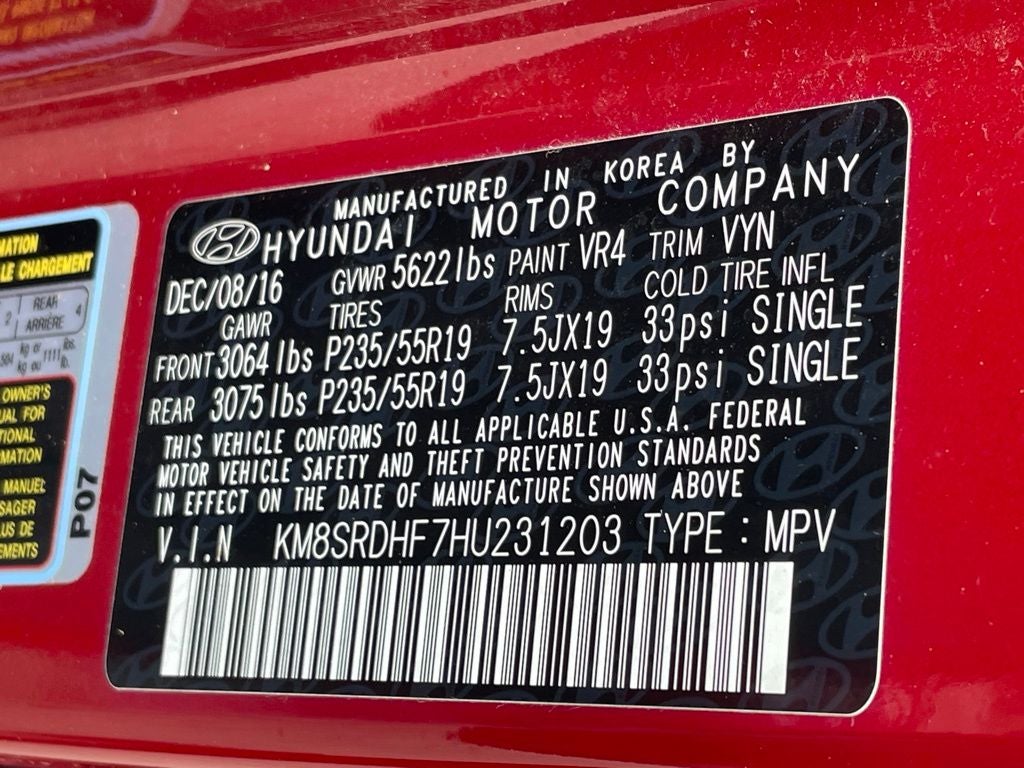 2017 Hyundai Santa Fe Limited Ultimate