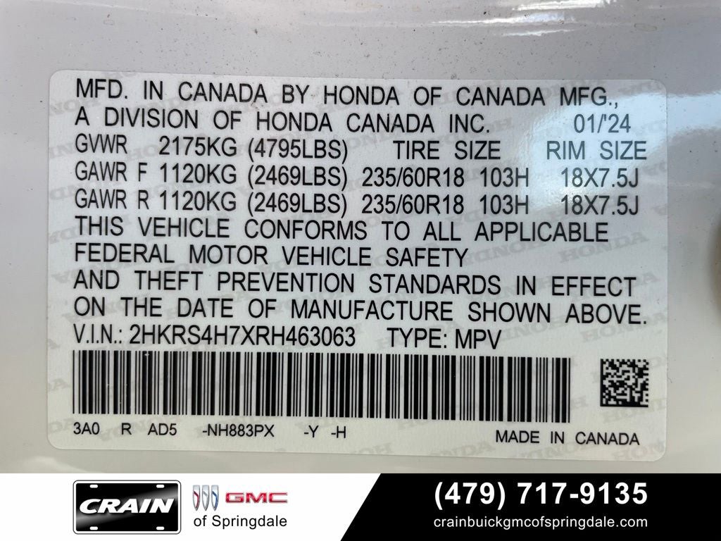 2024 Honda CR-V EX-L ALL WHEEL DRIVE