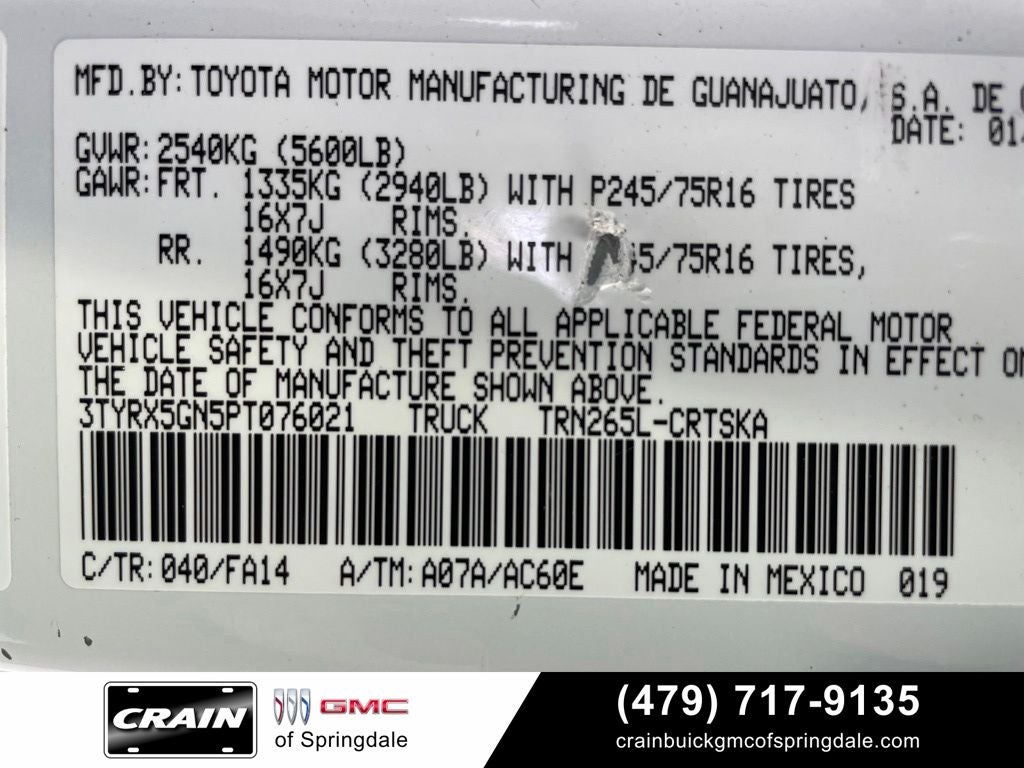 2023 Toyota Tacoma SR Utility Package