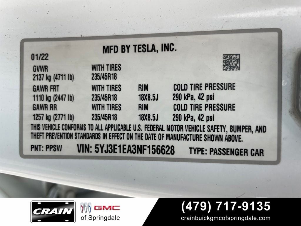2022 Tesla Model 3 Base