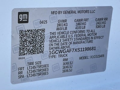 2025 Chevrolet Express Cargo 2500 WT